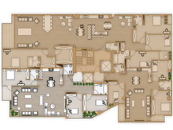 پلان جنوب شرقی طبقات 1 تا 5 آپادانا